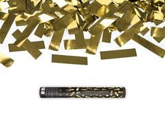 Tuba strzelająca - konfetti i serpentyny metaliczne złote - 40 cm - 1 szt.