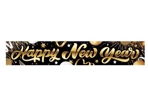 Baner materiałowy Happy New Year - 50 x 290 cm - 1 szt.
