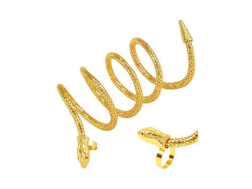 Złota bransoletka-pierścionek z wężem