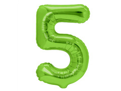 Balon foliowy zielona cyfra 5 - 100 cm - 1 szt.