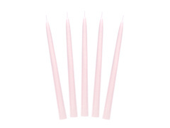 Świeca stożkowa jasno-różowa - 24 cm - 10 szt.