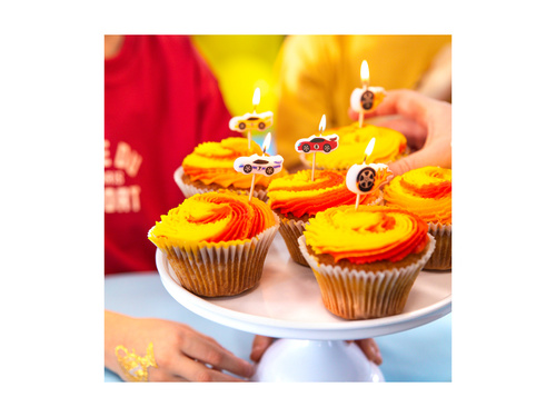 Świeczki pikery Wyścigówki - 6 cm - 5 szt.