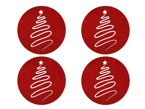 Podstawka pod kubek - Choinka - 10 cm - 4 szt.