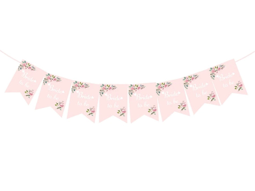 Baner na wieczór panieński Bride to be różowy - 250 cm - 1 szt.