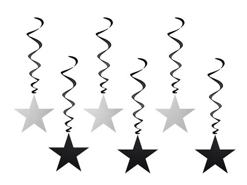 Dekoracja wisząca świderki gwiazdki - 6 szt.