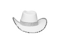 Kapelusz kowbojski z cekinami biały - 1 szt.