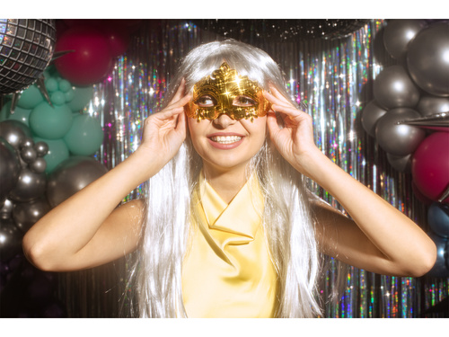 Maska karnawałowa wenecka złota - 1 szt.