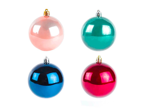 Bombki choinkowe mix kolorów metaliczne - 8 cm - 9 szt.