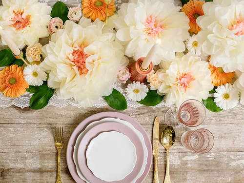 Dekoracje bibułowe Kwiaty - 30 cm - 5 szt.