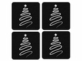 Podstawka kwadratowa pod kubek - Choinka - 10 cm - 4 szt.