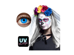 Soczewki kontaktowe niebieskie UV Flash - 1-miesięczne