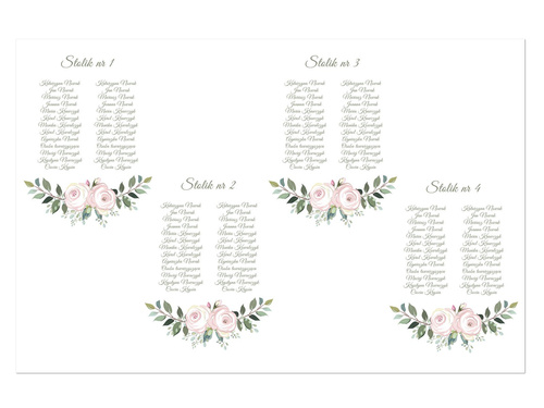 Plany stołów weselnych - 90x60 cm - 1 szt.