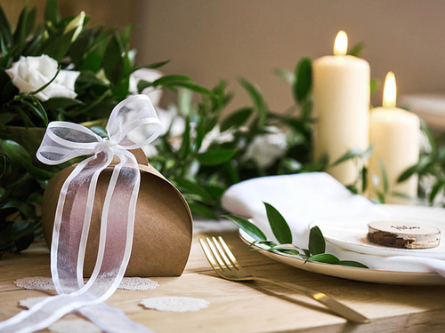 Tasiemka szyfonowa, biała, 25 mm / 25 m, 1 szt.