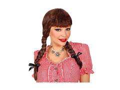 Brązowa peruka bawarka z warkoczami