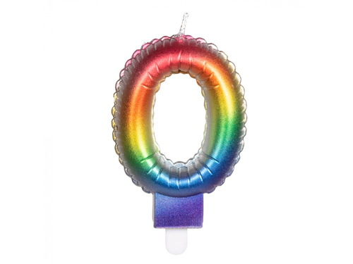 Świeczka cyferka kolorowa - 0 - zero