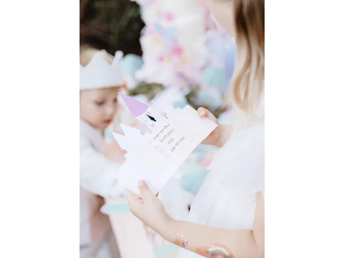 Zaproszenia urodzinowe z kopertami Zamek - 6 szt.