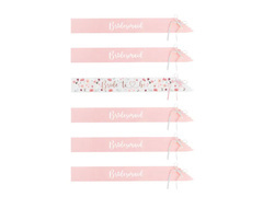 Szarfy Bride to be i Bridesmaid - 6 szt.