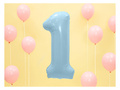 Balon foliowy cyfra 1 błękitna - 86 cm - 1 szt.
