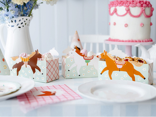 Pudełka na przekąski Konie i kwiaty - 3 szt.