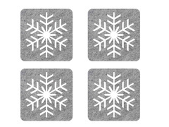 Podstawka kwadratowa pod kubek - Śnieżynka - 10 cm - 4 szt.