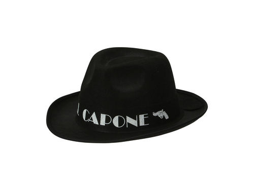 Kapelusz gangstera czarny Al Capone - 1 szt.