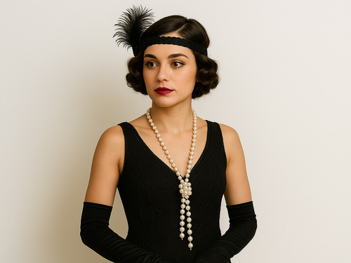 Naszyjnik z pereł w stylu retro - 1 szt.