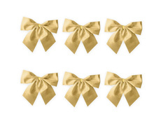 Kokardy złote - 8 x 8 cm - 6 szt.