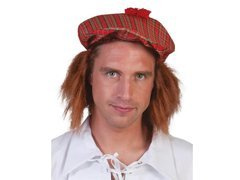 Szkocki beret z rudymi włosami - 1 szt.