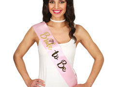 Różowa szarfa z napisem Bride to be - 1 szt.