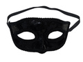 Cekinowa maska karnawałowa - czarna - 1 szt.