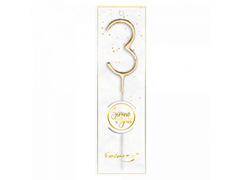 Zimne ognie cyferka 3 złota - 1 szt.