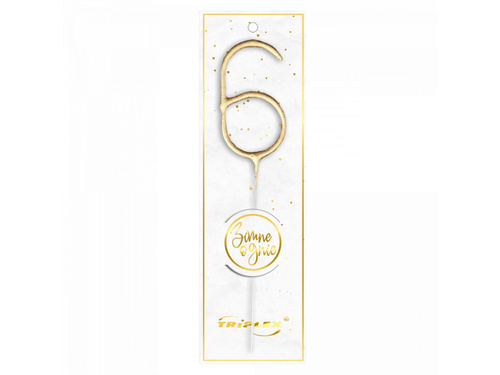 Zimne ognie cyferka 6 złota - 1 szt.