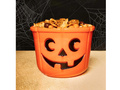 Wiaderko pomarańczowe z dynią na Halloween - 14 x 18 cm - 1 szt.