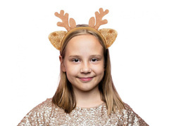 Opaska Rogi renifera z uszami jasnobrązowa - 1 szt.