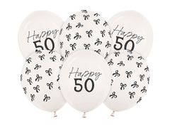 Zestaw balonów lateksowych na pięćdziesiątkę - 30 cm - 6 szt.