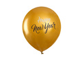 Balony lateksowe Happy New Year złote - 30 cm - 6 szt.