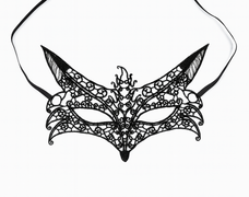 Koronkowa maska karnawałowa czarna - 1 szt.