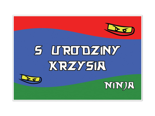 Plakat personalizowany Ninja - 90x60 cm