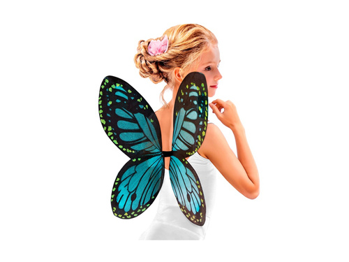 Czarno-niebieskie skrzydła motyla dla dzieci 66×38 cm