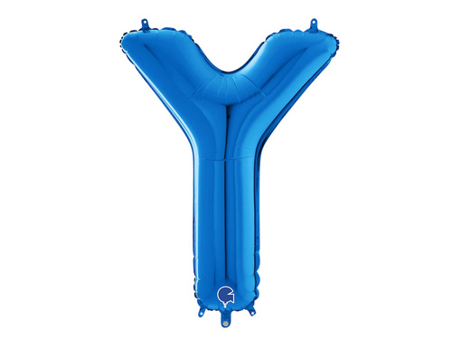Balon foliowy niebieska litera Y - 66 cm - 1 szt.