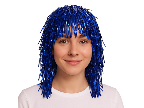 Peruka foliowa niebieska - 1 szt.