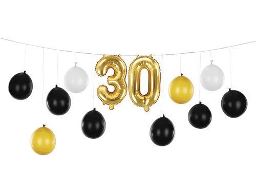 Zestaw balonów na trzydzieste urodziny - 1 komplet