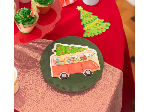 Dekoracja bieżnik cekinowy na stół - różowe złoto - 28 cm x 2 m - 1 szt.