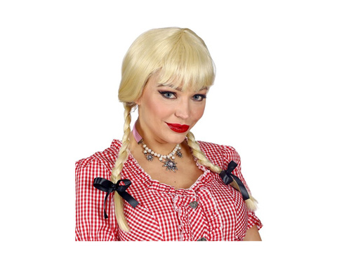 Blond peruka bawarka z warkoczami