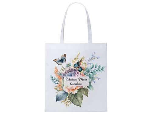 Torba na zakupy personalizowana na dzień matki Kwiaty i motyle - 1 szt.