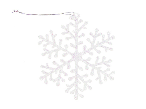 Zawieszki Śnieżynki białe - 10 cm - 6 szt.