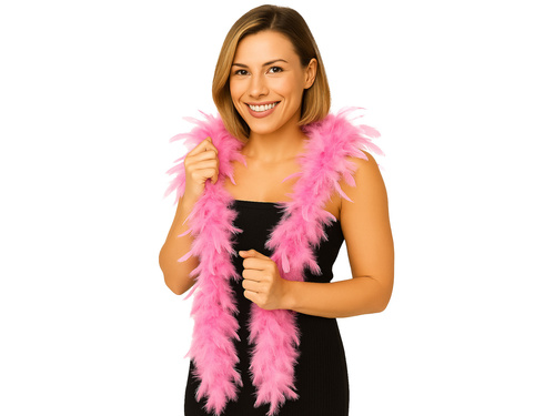 Boa z piór - różowe - 180 cm