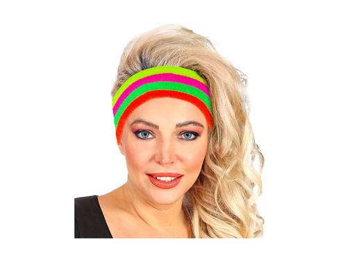 Neonowa wielokolorowa opaska sportowa na głowę