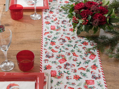 Dekoracja bieżnik na stół na Boże Narodzenie - 28 cm x 2,5 m - 1 szt.