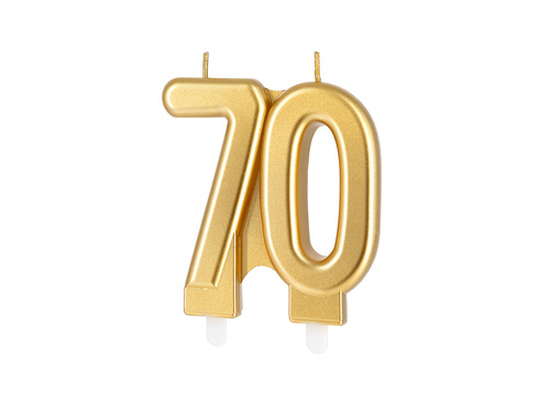 Świeczka na 70-tkę złota - 7,7 cm - 1 szt.